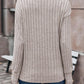 Ribbed V-Neck Long Sleeve T-Shirt