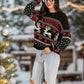 Perfee Christmas Element Round Neck Sweater