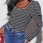 Full Size Striped Round Neck Long Sleeve T-Shirt