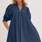 Oh Frill Notched Puff Sleeve Babydoll Mini Dress