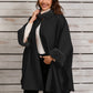 Fuzzy Trim Long Sleeve Poncho