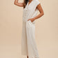 Annie Wear Button Detail Wide Leg Jumpsuit with Pockets