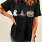 Sequin Round Neck Short Sleeve T-Shirt