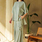 Davi & Dani Drawstring Ruched Detail Wide Leg Pants