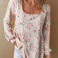 Printed Square Neck Long Sleeve Blouse