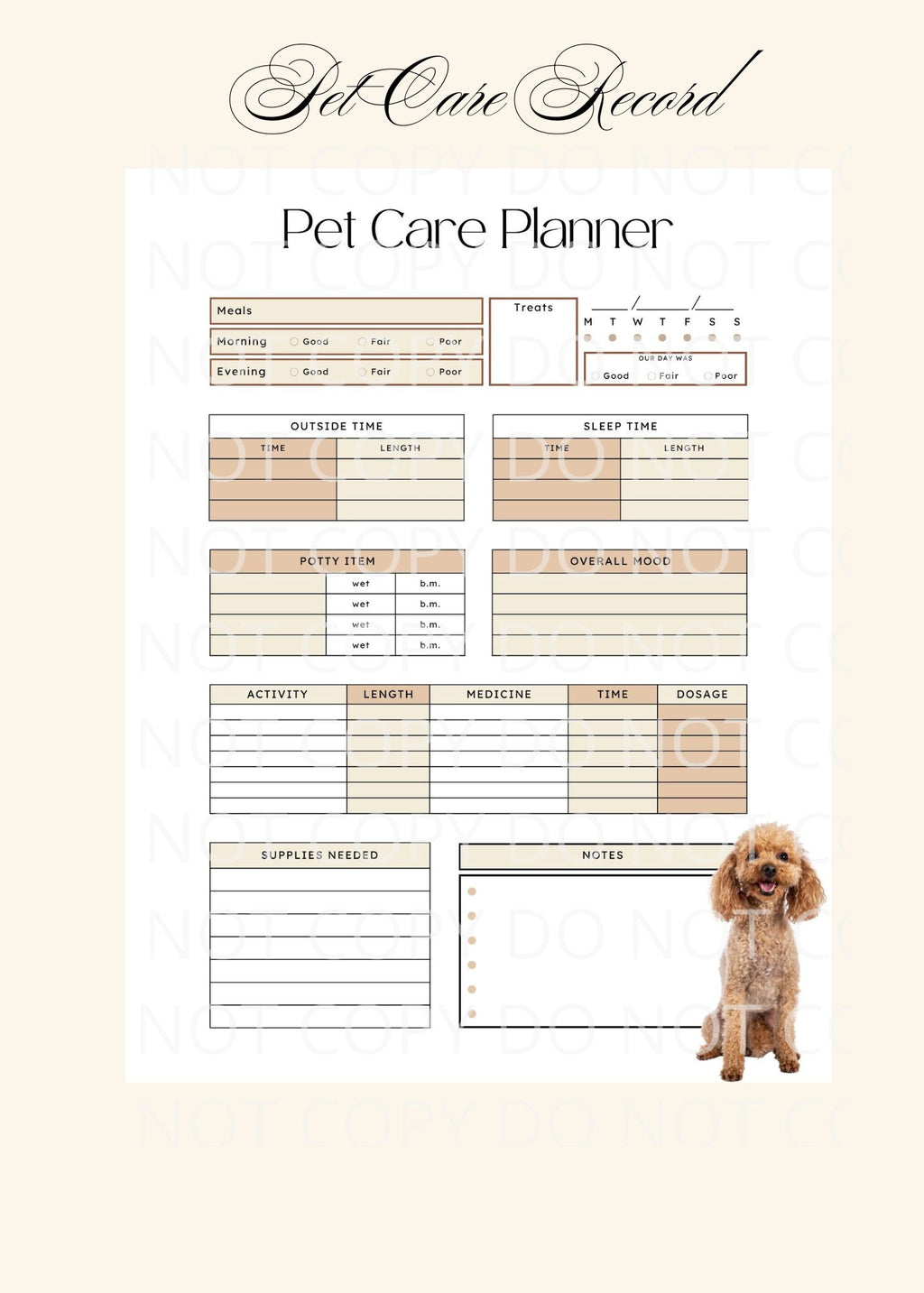 Elegant Style Pet Planners ~ PNG JPG PDF SVG PPTX File Types