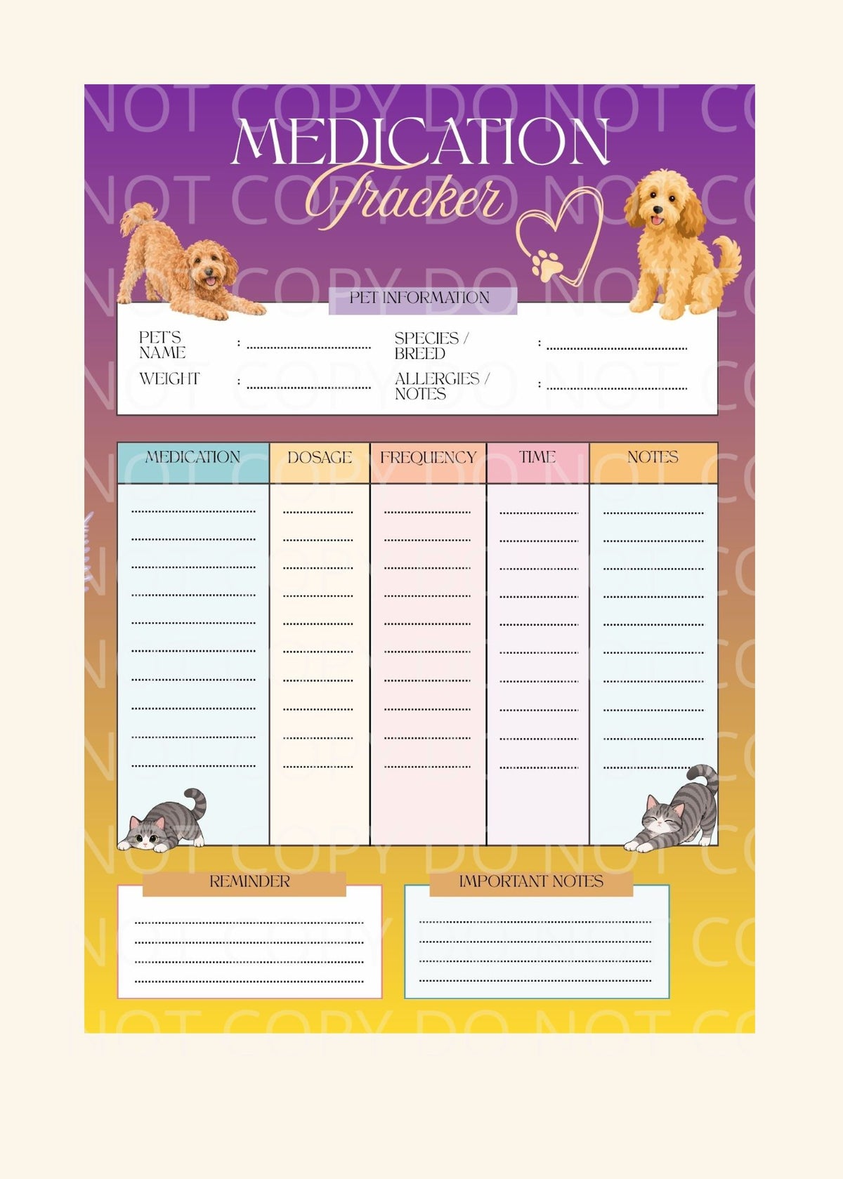 Playful Pet Planner ~ PNG JPG PDF SVG PPTX File Types