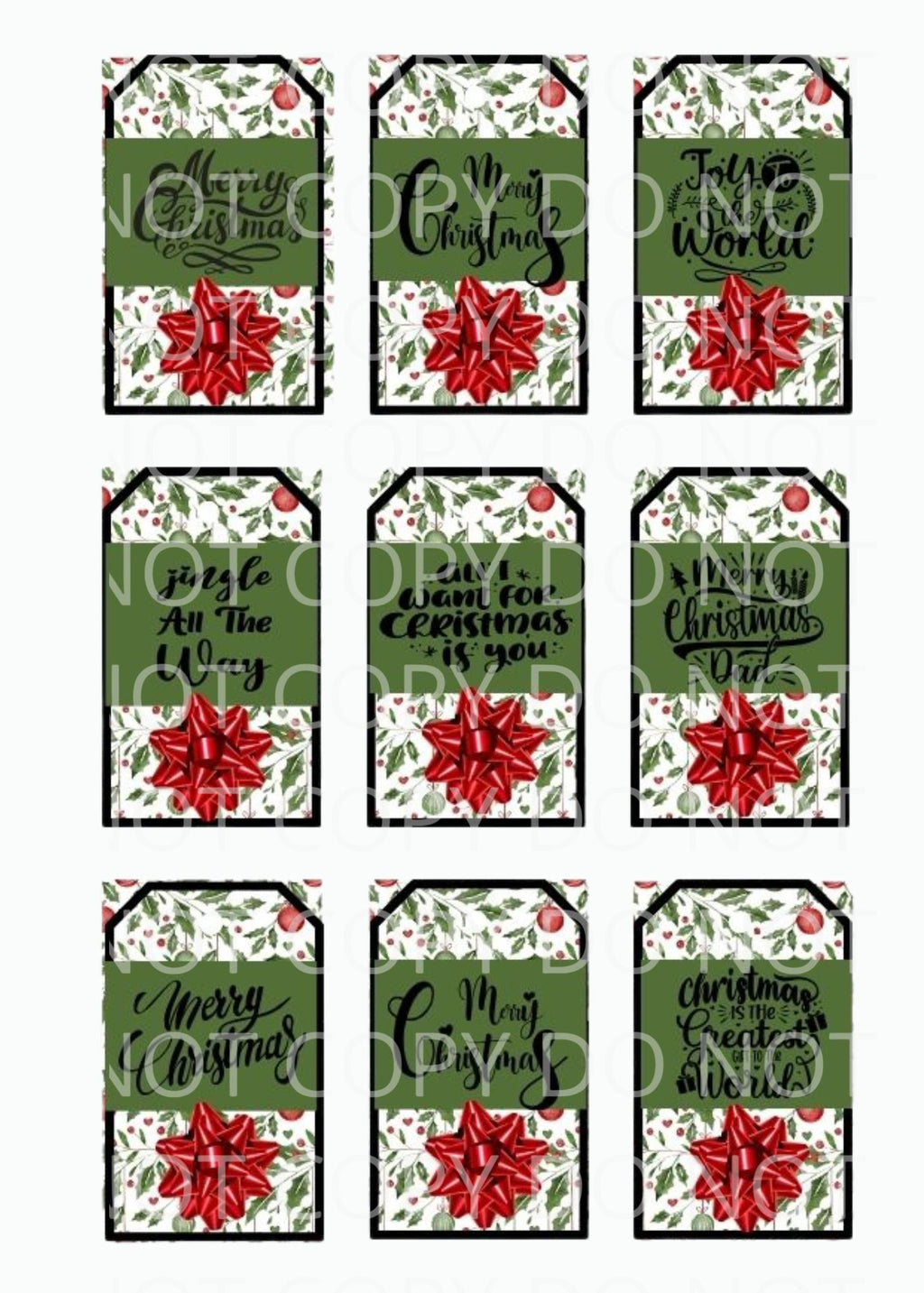 Printable Christmas Gift Tags Bundle – 12 Sheets of Assorted Buffalo Plaid, Farmhouse & Classic Holiday Gift Labels (PNG, JPG, PDF, SVG, PPTX)
