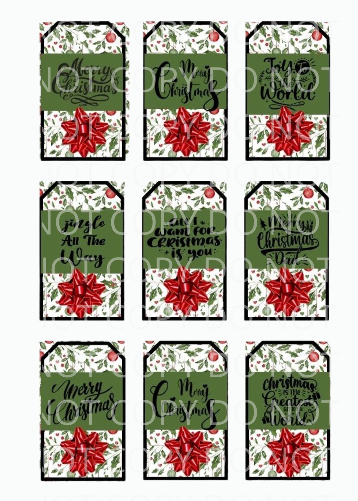 Printable Christmas Gift Tags Bundle – 12 Sheets of Assorted Buffalo Plaid, Farmhouse & Classic Holiday Gift Labels (PNG, JPG, PDF, SVG, PPTX)