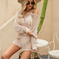 Openwork Round Neck Top and Shorts Swim Set