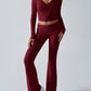 Devine Ruched Long Sleeve Top and Pants Set