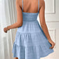 Full Size Smocked Tiered Sleeveless Mini Dress