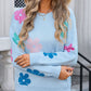 Flower Round Neck Long Sleeve Sweater
