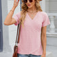 Eyelet Surplice Short Sleeve T-Shirt