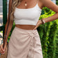 Beautiful Bea Tied Ruched Elastic Waist Shorts