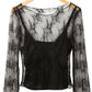 Surplice Cami and Lace Long Sleeve Cover Up Set