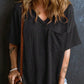 Textured V-Neck Half Sleeve T-Shirt