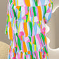 Color Block Three-Quarter Sleeve Mini Dress
