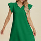 Double Take Full Size Ruffled V-Neck Cap Sleeve Dress