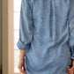 Full Size Pocketed Button Up Long Sleeve Denim Jacket