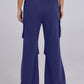 Elastic Waist Wide Leg Pants with Pockets