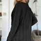 Slit Round Neck Long Sleeve T-Shirt