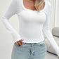 Devine Lace Detail Scoop Neck Long Sleeve T-Shirt