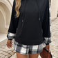 Devine Drawstring Plaid Long Sleeve Hoodie