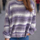 Gradient Round Neck Dropped Shoulder Sweater