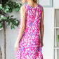 Heimish Full Size Floral V-Neck Tank Dress with Pockets