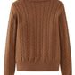 Cable-Knit Half Zip Long Sleeve Sweater
