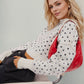 Slit Round Neck Long Sleeve Sweater