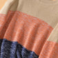 Color Block Round Neck Long Sleeve Sweater