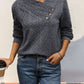Decorative Button Long Sleeve Sweatshirt