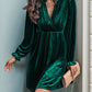 Perfee Ruched Surplice Long Sleeve Mini Dress