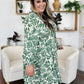 Double Take Full Size Printed Ruched Balloon Sleeve Dress