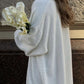 Fuzzy Open Front Solid Color Cardigan