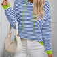 Mandy Striped Long Sleeve Hooded Knit Top