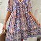 BeyondCute Printed V-Neck Half Sleeve Mini Dress