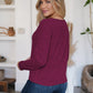 Button Up Round Neck Long Sleeve Cardigan
