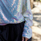 J.NNA Sequin Long Sleeve Crop T-Shirt