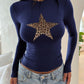 Devine Star Round Neck Long Sleeve T-Shirt