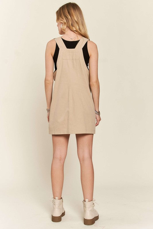 ADORA Adjustable Wide Strap Square Neck Overall Dress