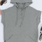 Drawstring Quarter Snap Cap Sleeve Hoodie
