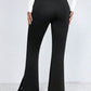 Slit High Waist Bootcut Pants