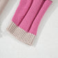 Color Block Round Neck Long Sleeve  Sweater