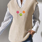 Flower V-Neck Sweater Vest