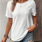 Lace Detail Eyelet Short Sleeve Blouse