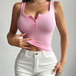 BeYou Quarter Button Square Neck Tank
