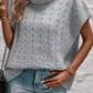 Cable Knit Turtleneck Short Sleeve Sweater